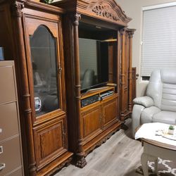 Heavy. Solid Oak Entertainment Center. 