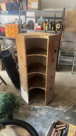 Old Wooden Corner Shelf & Bookcase