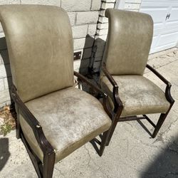 Vintage High Back Leather Chairs