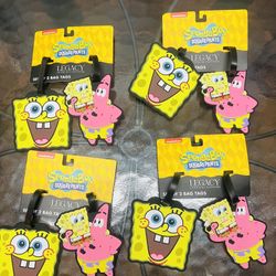 Lot of 4 Nickelodeon SpongeBob SquarePants Luggage Tag Sets (8 Tags Total)