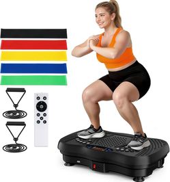 Vibration Plate Exercise Machine, 130 Levels Full Body Workout Vibrating Plate for Lymphatic Drainage Weight Loss, 450 Lbs Capacity Shake Platform wit