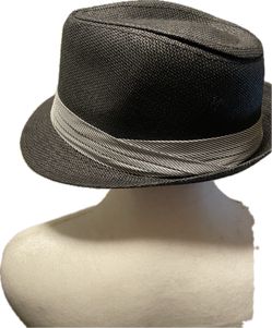 Black Fedora With Striped Tap Band
