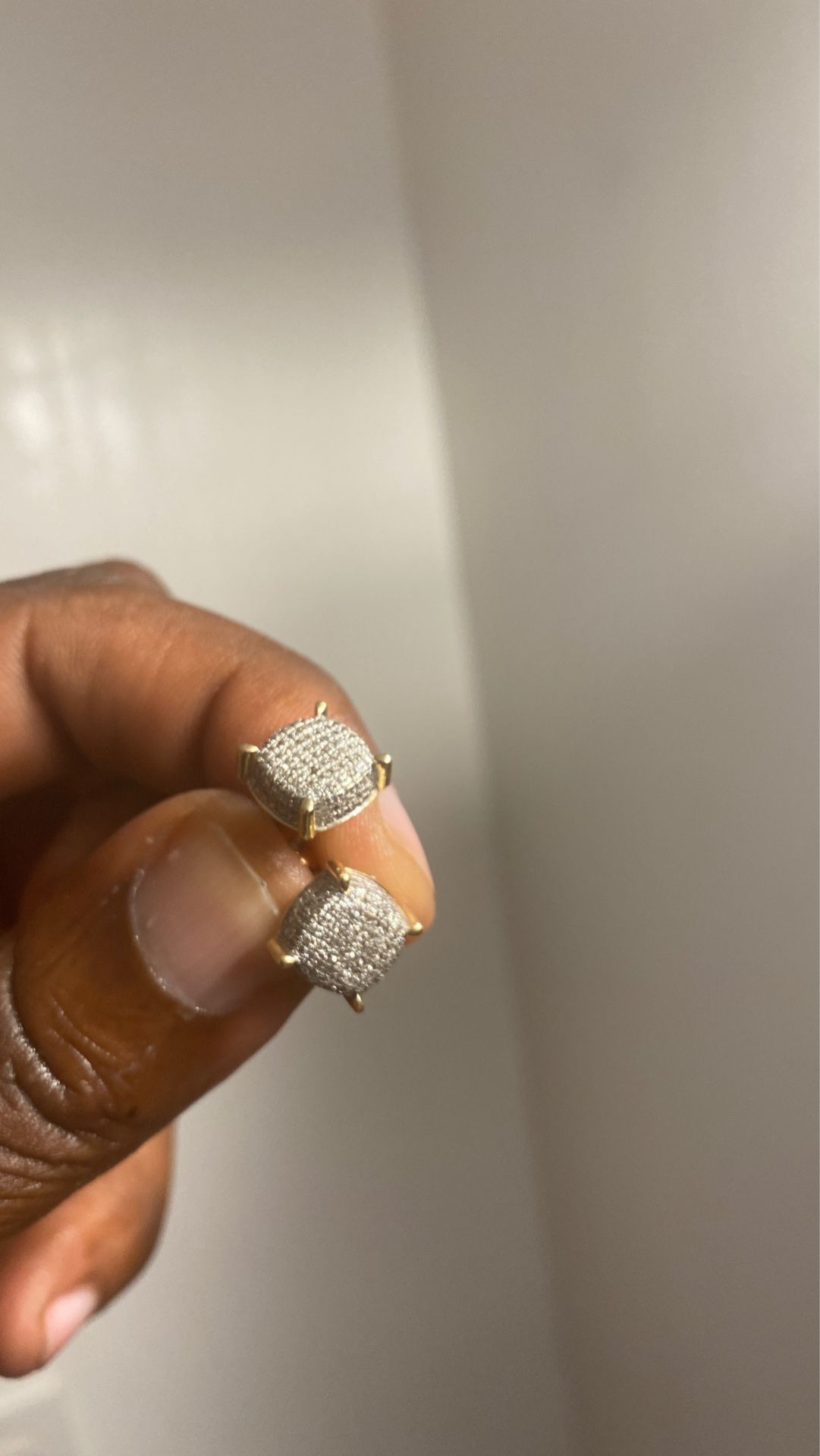 Gold and white diamond Earrings