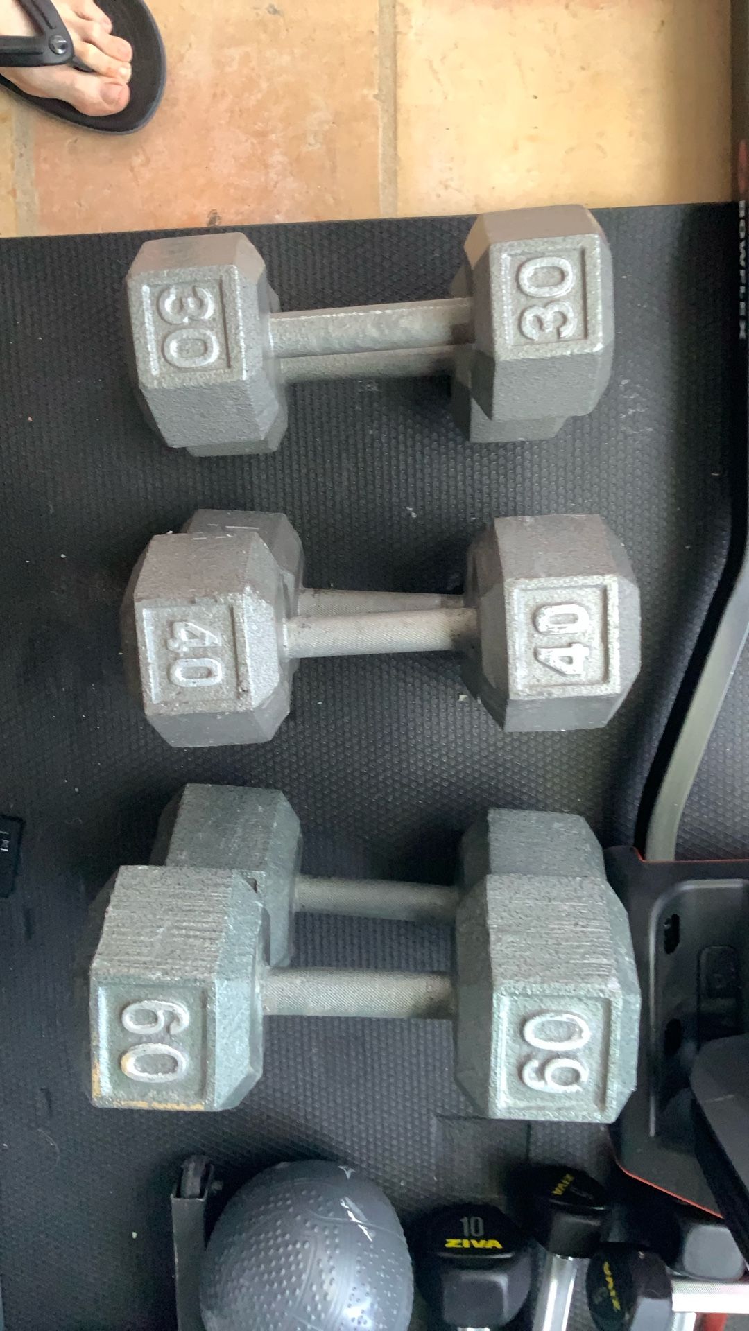 Weights Dumb Bells 30 40 60 Lbs.