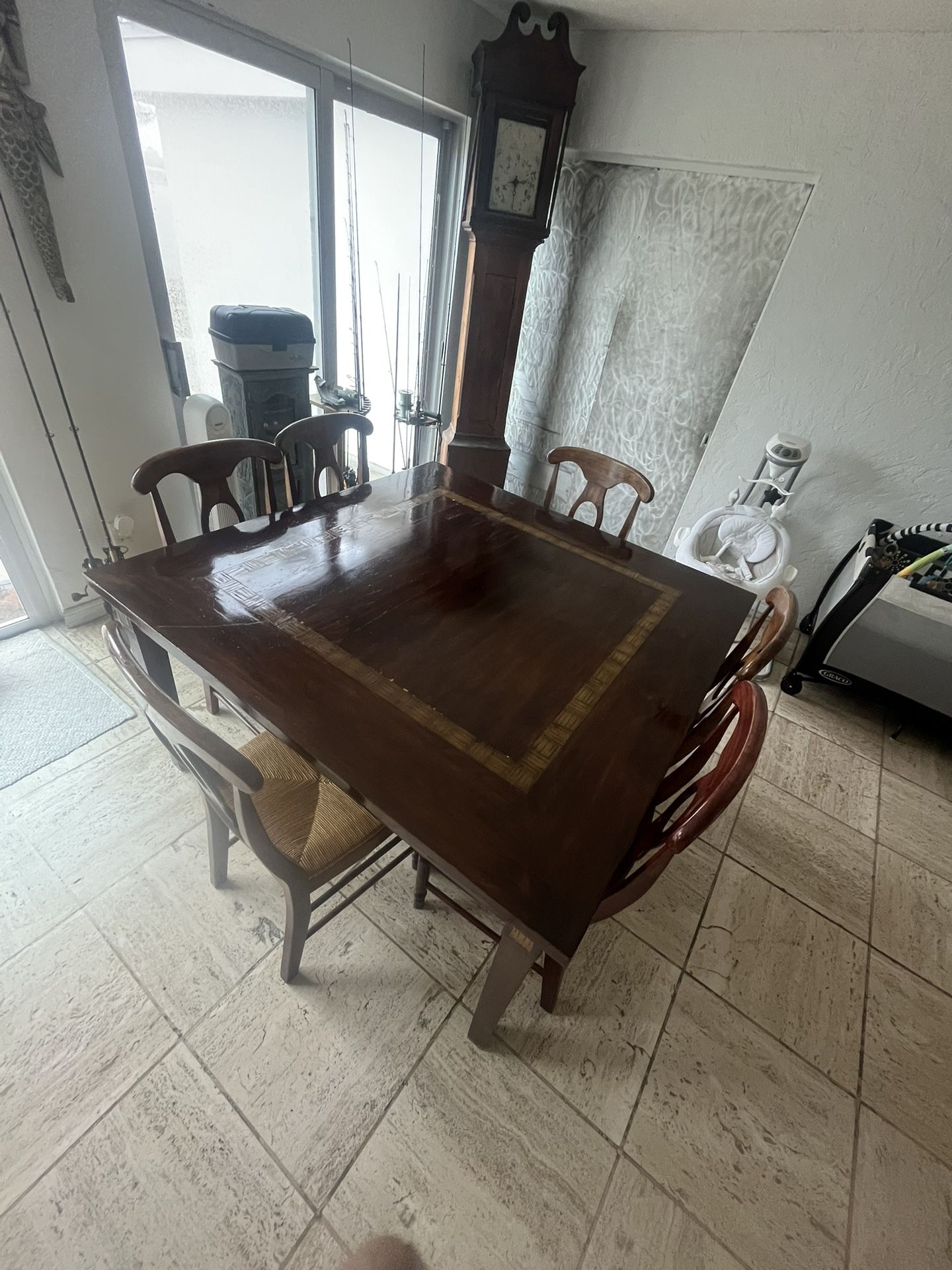 Pier 1 Imports Dining Dinner Table Set 6 Chairs Will Seat 8 Indonesia Solid Wood