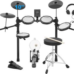 🔥 BRAND NEW Electronic Drum Set Kit — Complete Bundle w/ Pedal, Throne & Headphones (HABLÓ ESPAÑOL) 