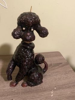 Vintage  Collectable Poodle Dog Figural Candle