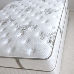 Queen Stearns & Foster Luxury Mattress, Boxspring and Metal Bed Frame