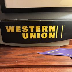 Modern Western Union Indoor Sign Needs 12v 4a Wire Works Great Store Sign 