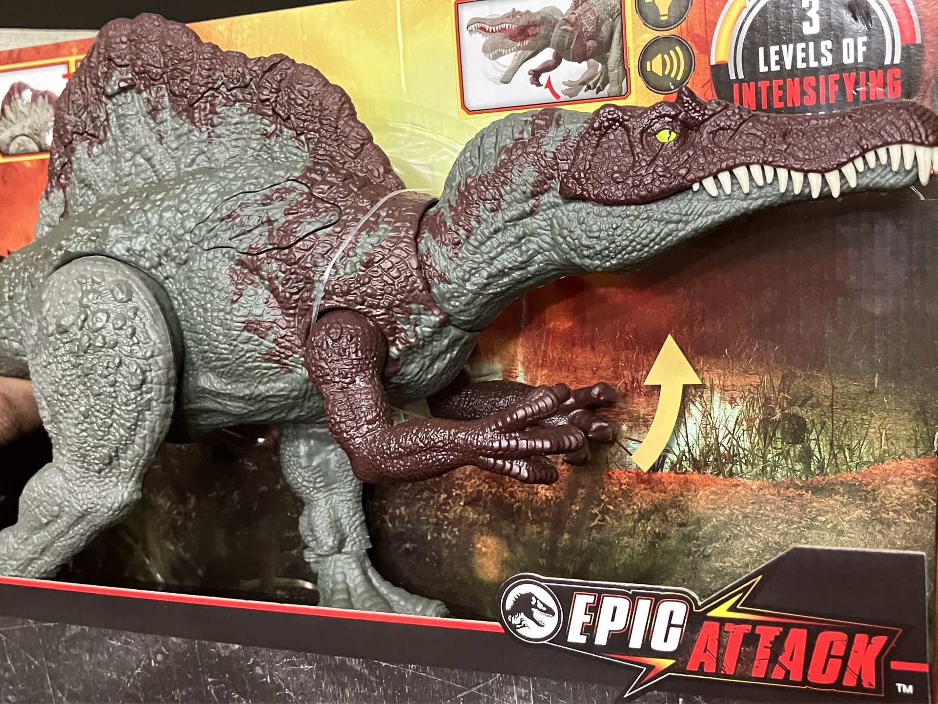 Mattel Jurassic World Epic Attack Slash Attackin’ Spinosaurus MISB Working Sound