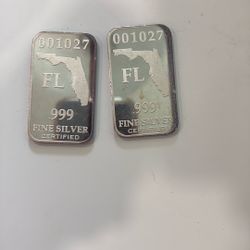 Two Florida 1oz Fine Silver Bars