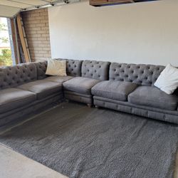 Gray Sectional Sofa Couch Sala 