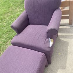 Purple chair And Ottoman 