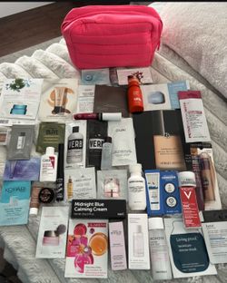 NEW 40 PIECE BEAUTY BUNDLE IN ZIPPERED MAKEUP BAG MAKEUP SKINCARE HAIRCARE $20 For All!