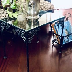 Iron & Glass Side Table 