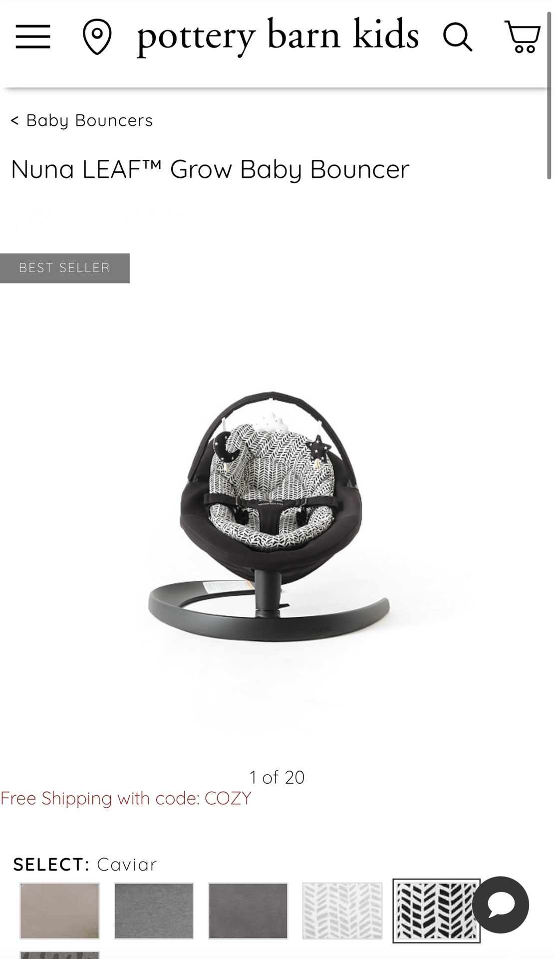 Nuna leaf Grow Baby Bouncer