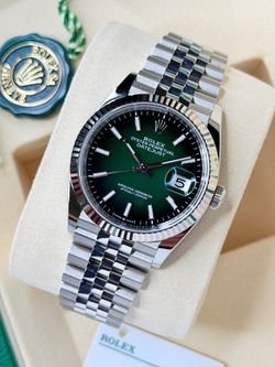 Brand New Rolex Datejust 36 w/ Green Ombre Dial