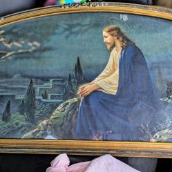 Antique Jesus Painting 