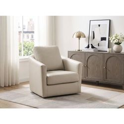 Swivel Chair Taupe Top Grain Leather, New Especial price
