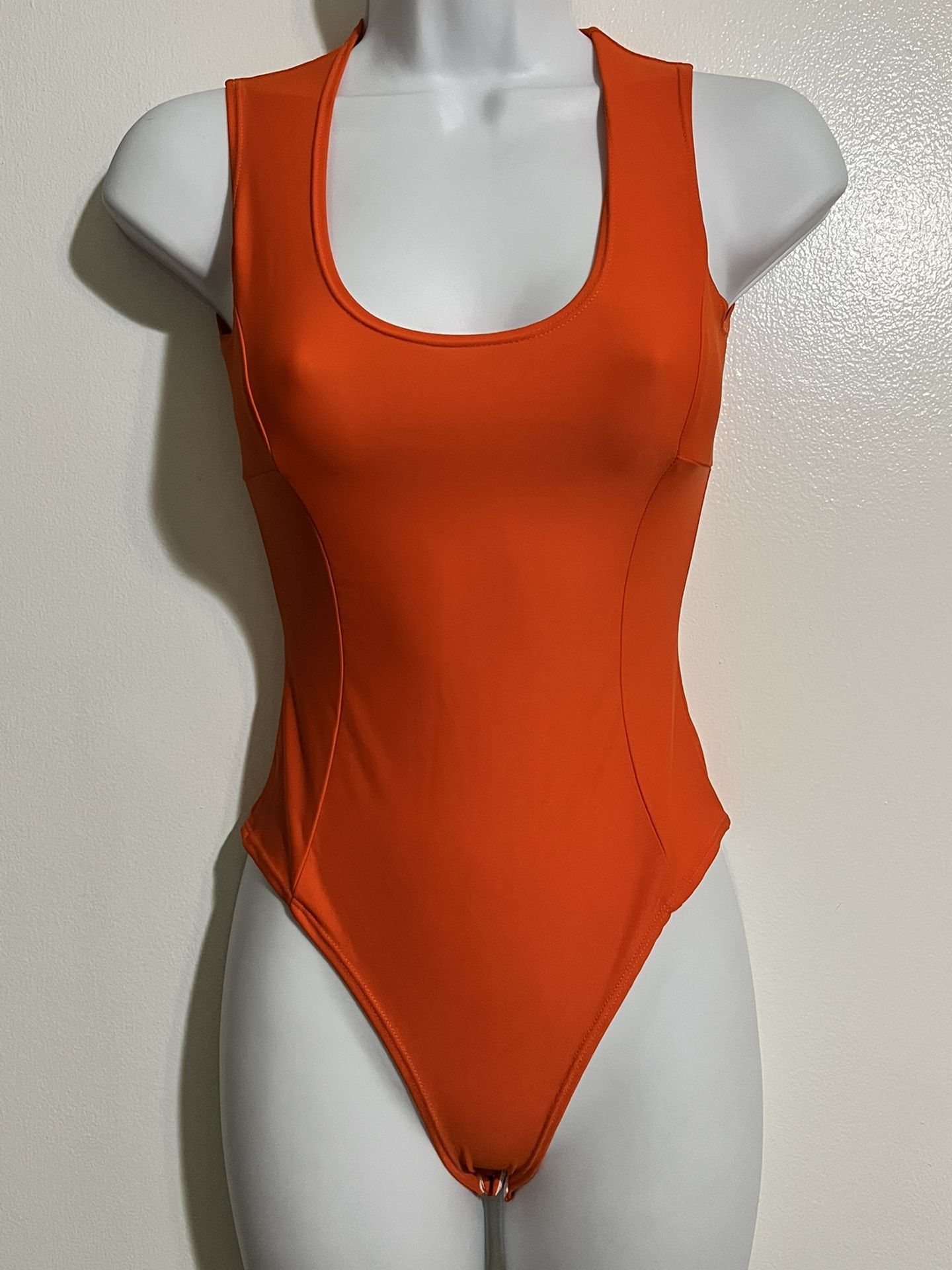 Trussardi Collection Orange Bodysuit Size M