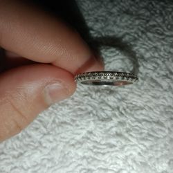 10k Sterling Black And White Silver Wedding Ring