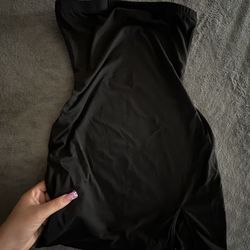 Black Slit Mini Dress 