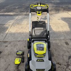 RYOBI 40V HP Brushless 21 in. Cordless Battery Walk Behind Self-Propelled Lawn Mower with (1) 6.0 Ah Batteries and Charger 