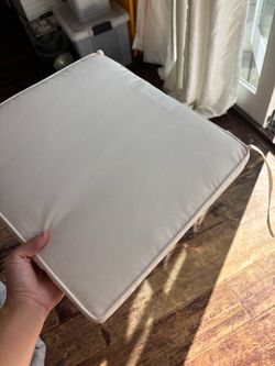 White outdoor Chair Seat Cushion with Ties