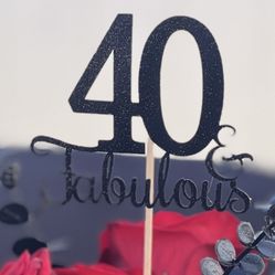 Fabulous And Fourty Centerpiece Toppers