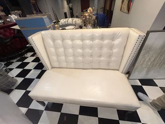 White leather couch