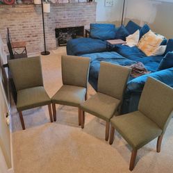 Green Upholstered Dining Chairs