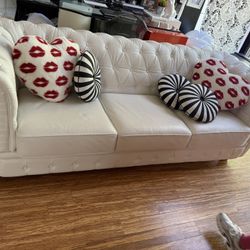 White Vinyl Couch 
