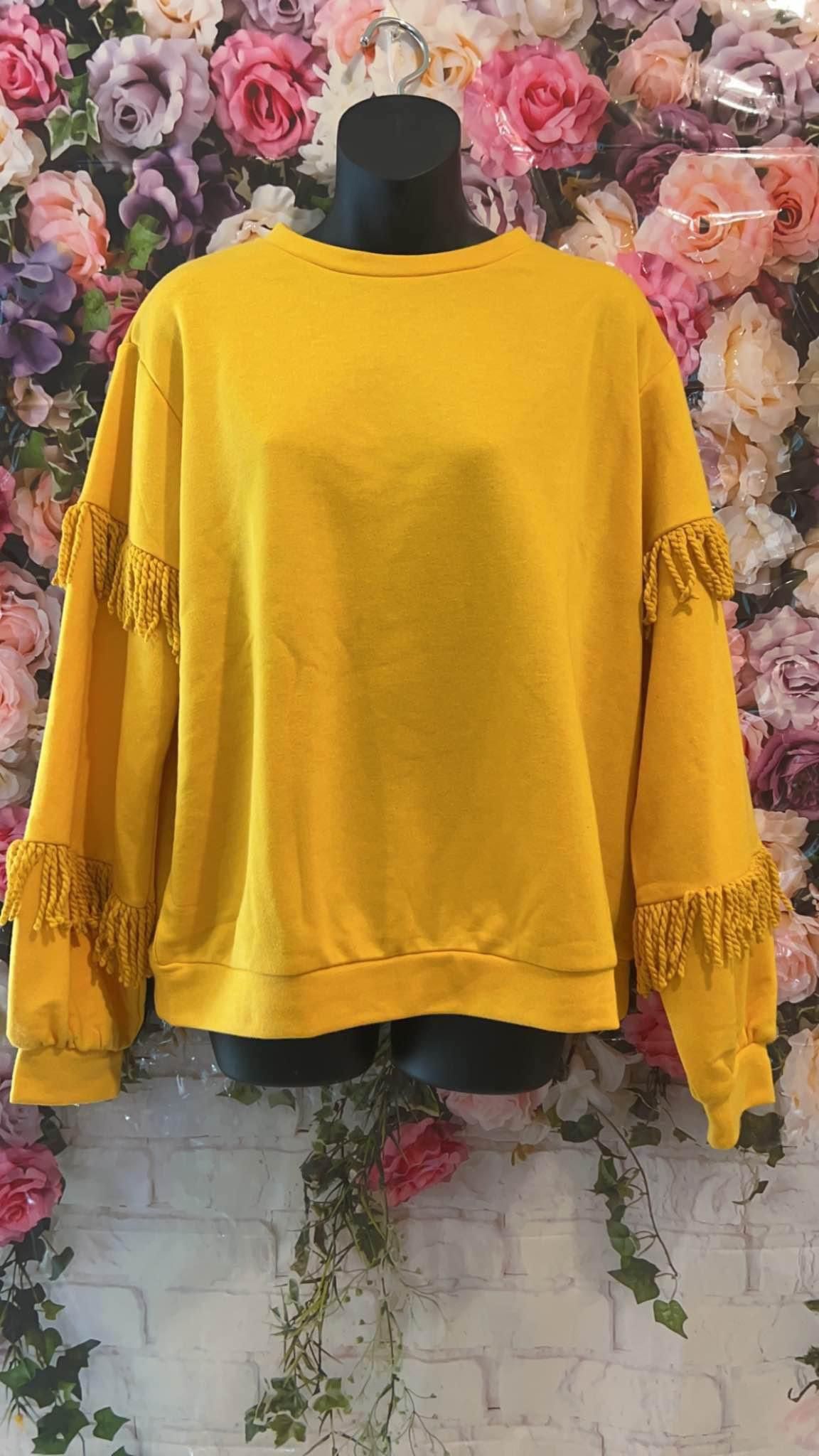 Medium Yellow Fringe Sweater 