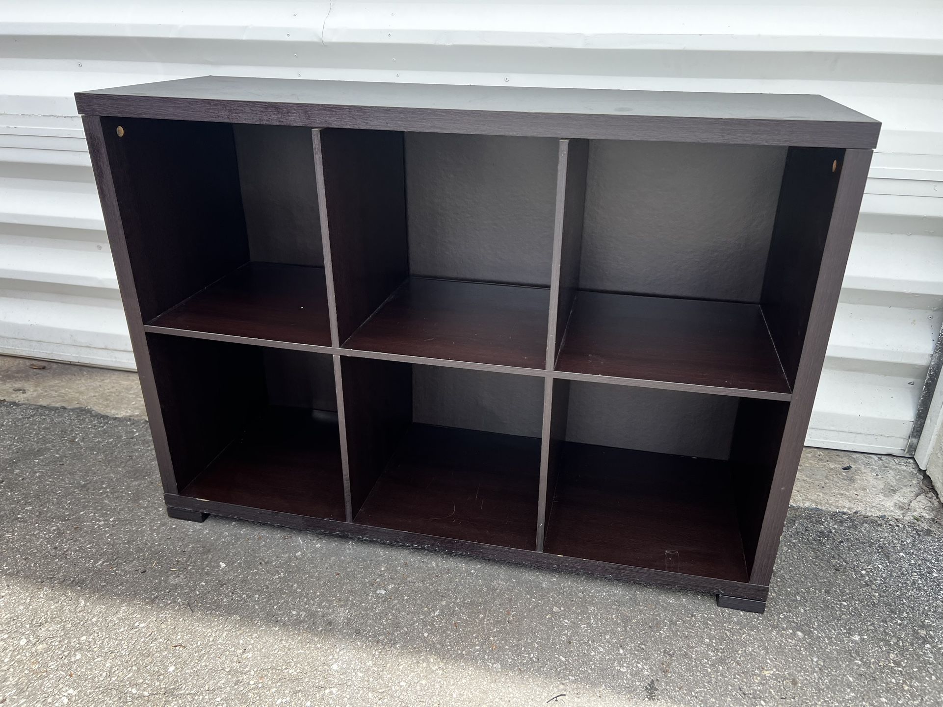 Modern Dark Brown 6 Cubby Cube Modular Bedroom Storage Bookshelf Shoe Shelving! 44x14.5x31in
