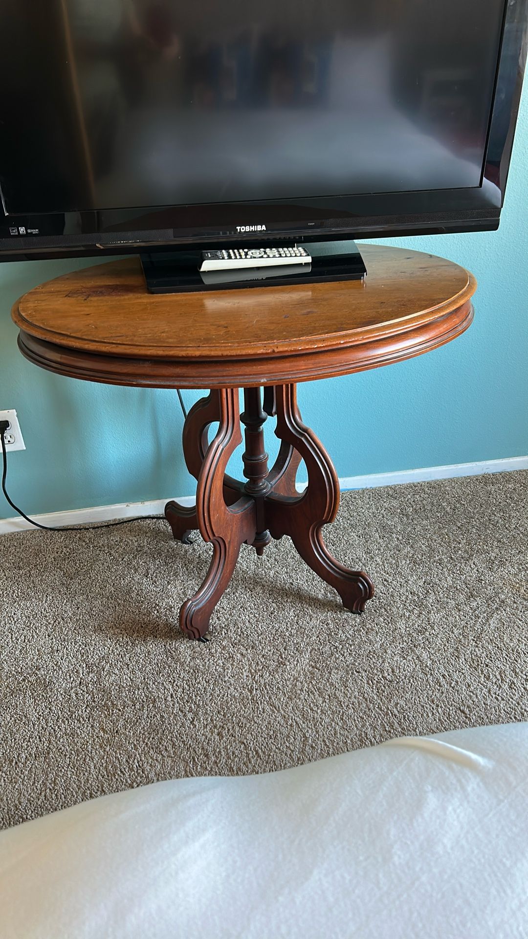 Antique Oval Wooden Table. 