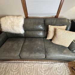 MCKINLEY  Leather Sofa + Loveseat Set — Moving Out of the Country, Must Sell ASAP