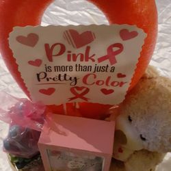 Breast Cancer Wicker Basket 