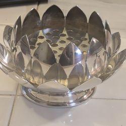 Estate 1950's American Reed & Barton Lotus Flower Butter Dish