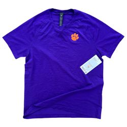 Lululemon Clemson Tigers University Metal Vent Tech Short Sleeve Size Large Purple Brand New