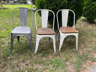 Farm house steel chairs. Standard table height