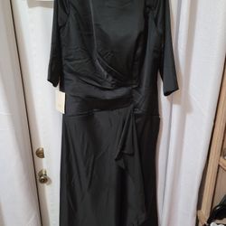 Black Dress Size 18 Formal Satin Dress
