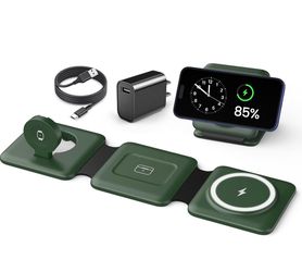 new 3 in 1 Wireless Charger for iPhone - Foldable Charging Station Travel Charging Dock Compatible with iPhone 17 16 15 14 13 12 Pro Max Plus Watch &