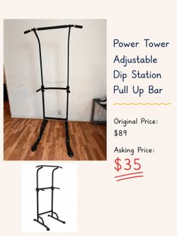 Power Tower Adjustable Dip Station Pull Up Bar