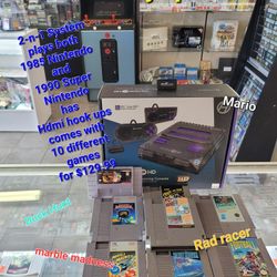 Nes / Snes With 10 Games - Mario- Skate Or Die-Duck Hunt