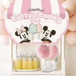Custom Minnie Mouse Mickey Mouse Cotton Candy Sign Bar Cotton Candy Bar Disney Decorations Party Decorations Minnie Mouse Party Decorations 