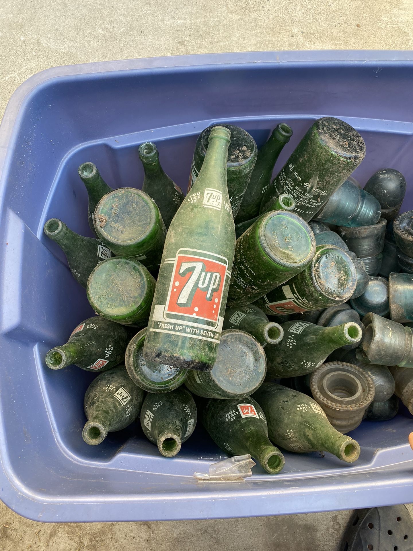 Vintage 7up Glass Bottles 