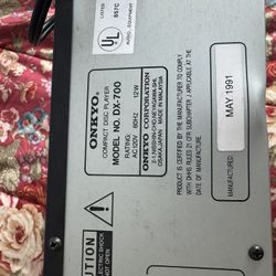 Vintage 1991 ONKYO Compact Disc CD Player DX-700 Tested Works - No Remote