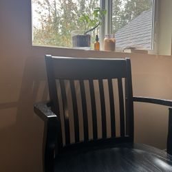 wooden black swivel chair