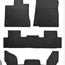 Car Floor Mats Custom Fit For Acura MDX 2022 2023 2024 Black Rubber Auto Liner Mats All Weather Protection Heavy Duty Odorless All Black 2022-2024 MDX