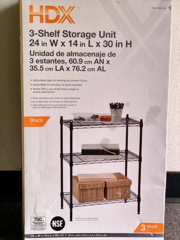 Hdx 3 Shelf Steel Shelving Unit In Black For Garden Grove Hdx 3 Shelf Steel Shelving Unit In Black